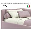 Кровать Milena с матрасом велюр лиловый без П/М 900x2000, изголовье мягкое