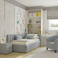 Мягкая кровать Milena 900 серая с подъемным механизмом