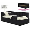 Кровать Milena с матрасом велюр темный без П/М 900x2000, изголовье мягкое