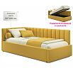 Кровать Milena с матрасом велюр жёлтый С П/М 900x2000, ортопедическое основание, изголовье мягкое
