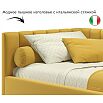 Кровать Milena с матрасом велюр жёлтый С П/М 900x2000, ортопедическое основание, изголовье мягкое