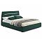 Кровать Neo велюр изумруд с подъемным механизмом 1600x2000, ортопедическое основание, изголовье мягкое