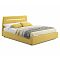 Кровать Neo велюр желтый с подъемным механизмом 1600x2000, ортопедическое основание, изголовье мягкое