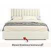 Кровать Olivia с матрасом велюр бежевый без П/М 1400x2000, изголовье мягкое