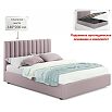 Кровать Olivia с матрасом велюр лиловый С П/М 1400x2000, ортопедическое основание, изголовье мягкое