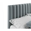 Кровать Olivia с матрасом велюр серый С П/М 1400x2000, ортопедическое основание, изголовье мягкое