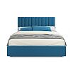 Кровать Olivia с матрасом велюр синий С П/М 1400x2000, ортопедическое основание, изголовье мягкое