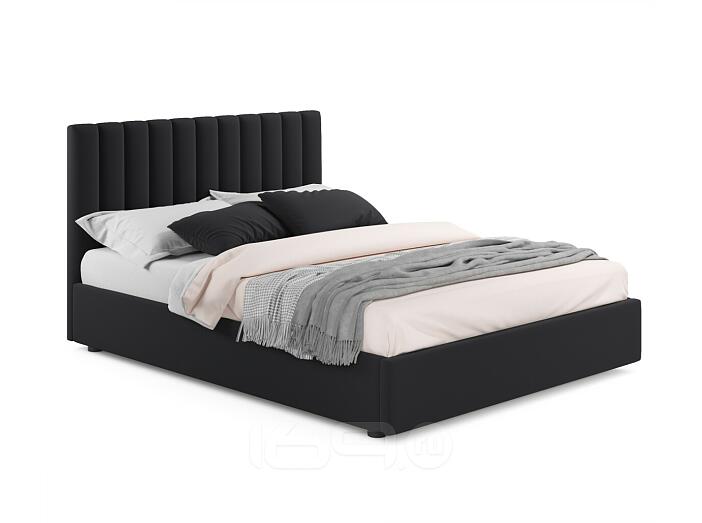 Мягкая кровать Olivia 1400 темная с ортопедическим основанием