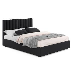 Мягкая кровать Olivia 1400 темная с ортопедическим основанием