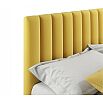 Кровать Olivia с матрасом велюр желтый без П/М 1400x2000, изголовье мягкое