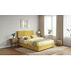 Кровать Olivia с матрасом велюр жёлтый С П/М 1400x2000, ортопедическое основание, изголовье мягкое
