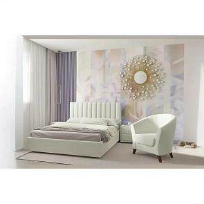 Кровать Olivia с матрасом велюр бежевый С П/М 1600x2000, ортопедическое основание, изголовье мягкое