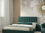 Кровать Olivia велюр изумруд без П/М 1600x2000, ортопедическое основание, изголовье мягкое