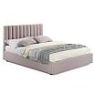 Кровать Olivia с матрасом велюр лиловый С П/М 1600x2000, ортопедическое основание, изголовье мягкое