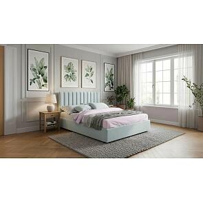 Кровать Olivia с матрасом велюр мятный без П/М 1600x2000, изголовье мягкое