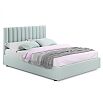 Кровать Olivia с матрасом велюр мятный без П/М 1600x2000, изголовье мягкое