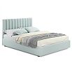 Кровать Olivia с матрасом велюр мятный С П/М 1600x2000, ортопедическое основание, изголовье мягкое