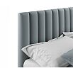 Кровать Olivia с матрасом велюр серый без П/М 1600x2000, изголовье мягкое