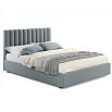 Кровать Olivia с матрасом велюр серый С П/М 1600x2000, ортопедическое основание, изголовье мягкое