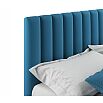 Кровать Olivia с матрасом велюр синий без П/М 1600x2000, изголовье мягкое