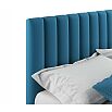 Кровать Olivia с матрасом велюр синий С П/М 1600x2000, ортопедическое основание, изголовье мягкое
