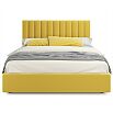 Кровать Olivia с матрасом велюр жёлтый без П/М 1600x2000, изголовье мягкое