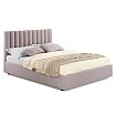 Кровать Olivia с матрасом велюр лиловый без П/М 1800x2000, изголовье мягкое