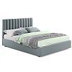 Кровать Olivia с матрасом велюр серый без П/М 1800x2000, изголовье мягкое