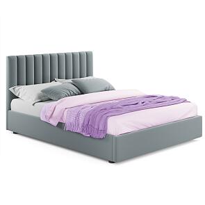 Мягкая кровать Olivia 1800 серая с подъемным механизмом
