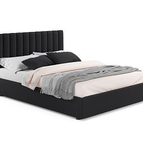 Кровать Olivia велюр темный без П/М 1800x2000, ортопедическое основание, изголовье мягкое