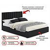 Кровать Olivia с матрасом велюр темный без П/М 1800x2000, изголовье мягкое