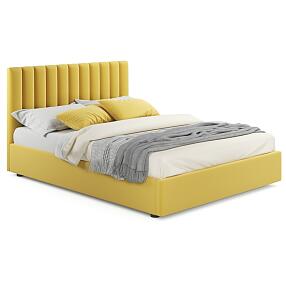 Мягкая кровать Olivia 1800 желтая с ортопедическим основанием