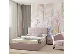 Кровать Selesta велюр лиловый без П/М 1200x2000, изголовье мягкое