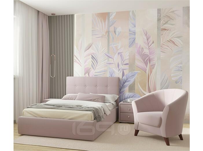 Кровать Selesta с матрасом велюр лиловый без П/М 1200x2000, изголовье мягкое