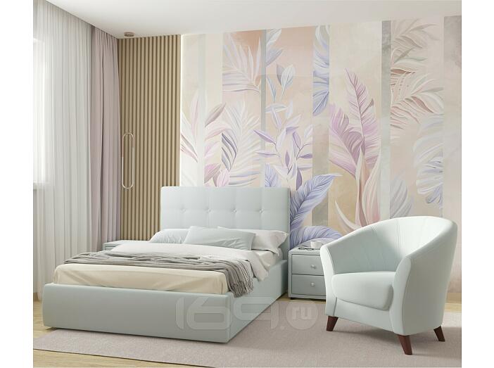 Кровать Selesta с матрасом велюр мята пастель без П/М 1200x2000, изголовье мягкое