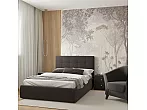 Кровать Selesta велюр шоколад без П/М 120x200, изголовье мягкое