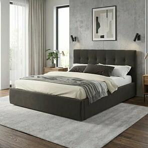 Кровать Selesta с матрасом велюр шоколад без П/М 1600x2000, изголовье мягкое