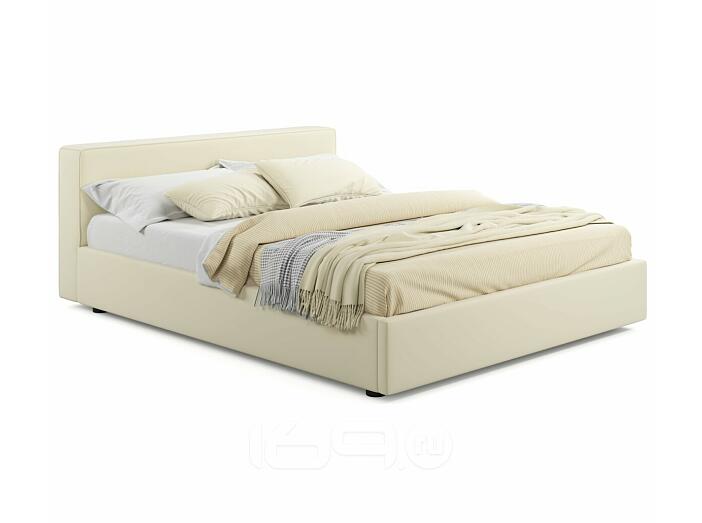 Мягкая кровать Skandi 1600 бежевая с подъемным механизмом
