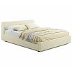 Кровать Skandi с матрасом велюр бежевый С П/М 1600x2000, ортопедическое основание, изголовье мягкое