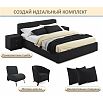 Кровать Skandi с матрасом велюр черный С П/М 1600x2000, ортопедическое основание, изголовье мягкое