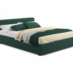 Кровать Skandi велюр изумруд С П/М 1600x2000, ортопедическое основание, изголовье мягкое