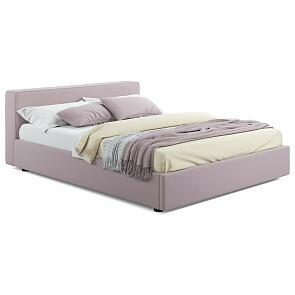 Кровать Skandi с матрасом велюр лиловый С П/М 1600x2000, ортопедическое основание, изголовье мягкое