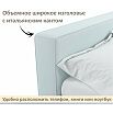 Кровать Skandi с матрасом велюр мята пастель С П/М 1600x2000, ортопедическое основание, изголовье мягкое