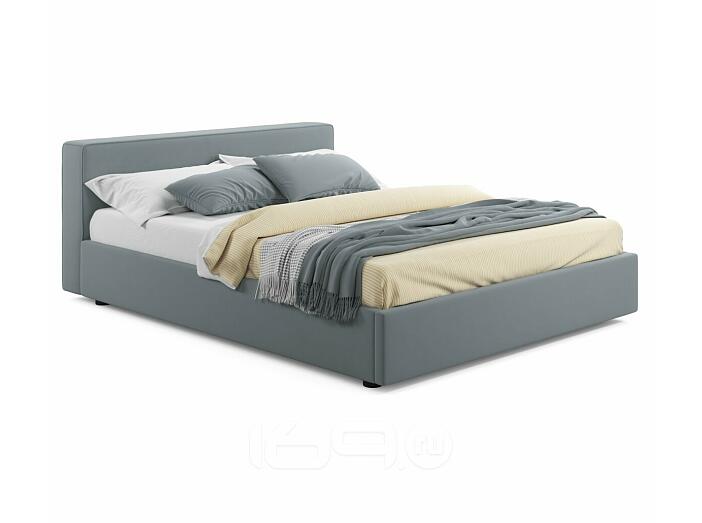 Мягкая кровать Skandi 1600 серая с подъемным механизмом