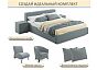 Кровать Skandi велюр серый С П/М 1600x2000, ортопедическое основание, изголовье мягкое