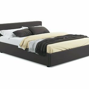 Кровать Skandi велюр шоколад С П/М 1600x2000, ортопедическое основание, изголовье мягкое
