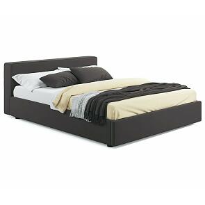 Кровать Skandi с матрасом велюр шоколад С П/М 1600x2000, ортопедическое основание, изголовье мягкое