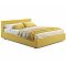 Кровать Skandi велюр желтый с подъемным механизмом 1600x2000, ортопедическое основание, изголовье мягкое