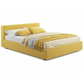 Мягкая кровать Skandi 1600 желтая с подъемным механизмом