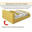 Кровать Skandi с матрасом велюр желтый С П/М 1600x2000, ортопедическое основание, изголовье мягкое
